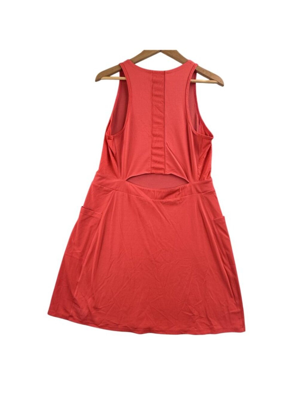 Smartwool Dress Womens Large Red Sleeveless Tank Swing Travel Pockets A-Line - Picture 2 of 16